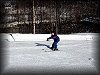 Kelsey heads up the towrope for her first run